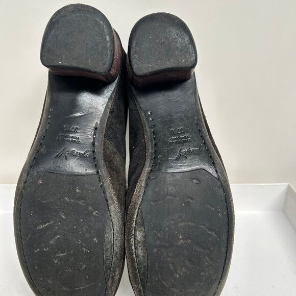 MARSELL Rare Lace Up Suede Chunky Heeled Oxford Booties Distressed Look Sz 37.5 - Picture 6 of 8